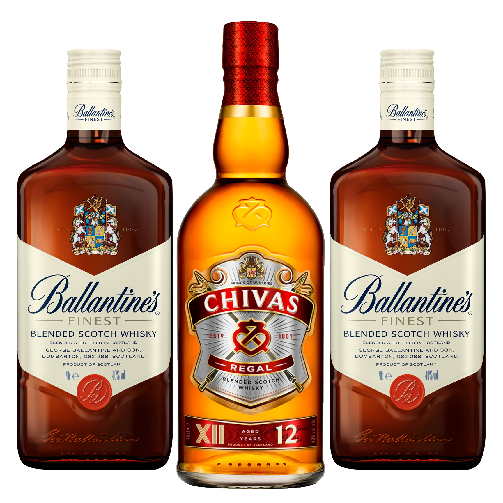 Chivas Regal XII and Ballantines Mix Pack of 3